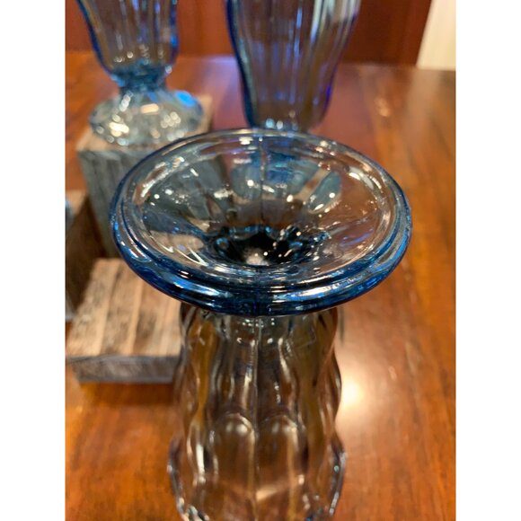 Anchor Hocking Stemmed Blue Float Glasses. - Picture 9 of 11